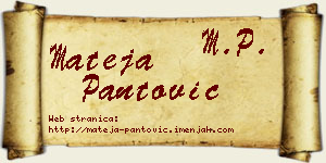 Mateja Pantović vizit kartica